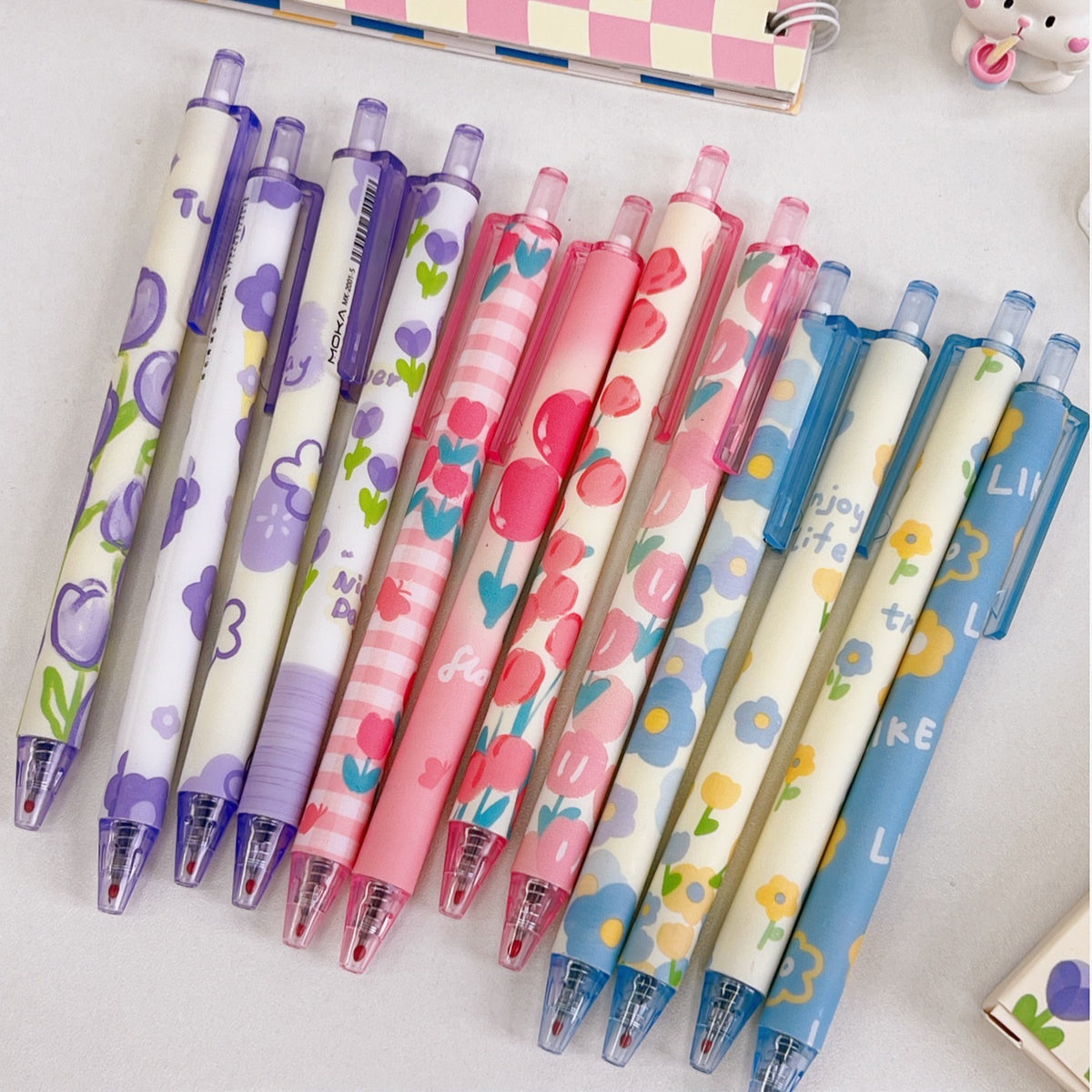 Aesthetic Imported Gel Pen Pack(High quality fluent working pen nibs)