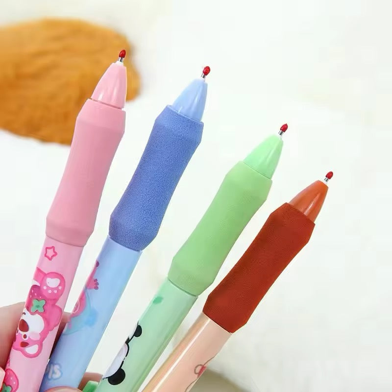 BB4pcs/set Cute Cartoon Soft Grip Pen
