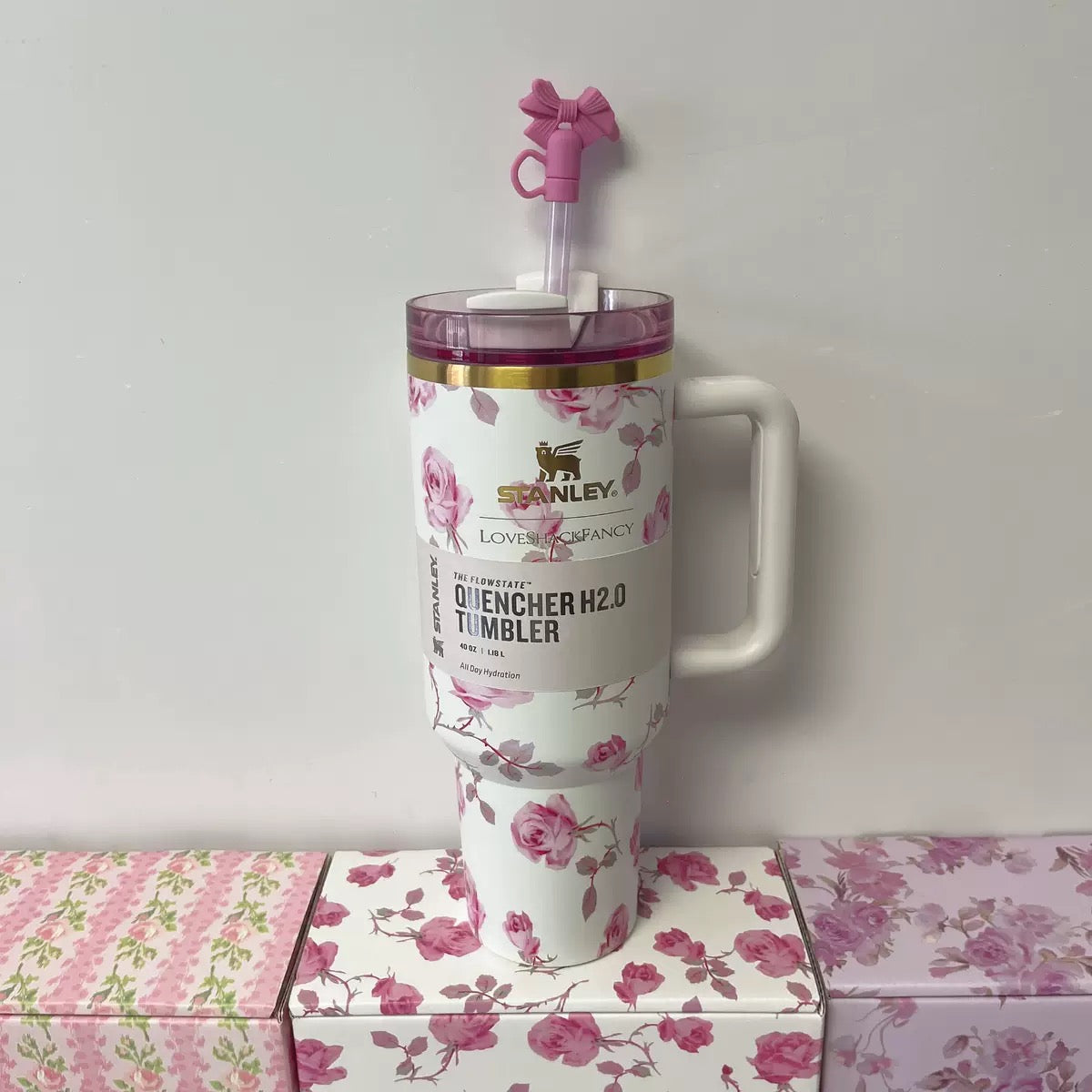 Pink floral Stanley