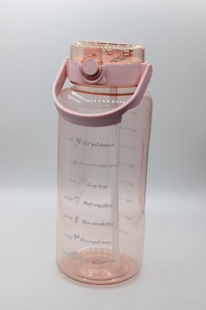 2 Liters Plastic Kettle Large Portable Travel Water Bottle with Straw