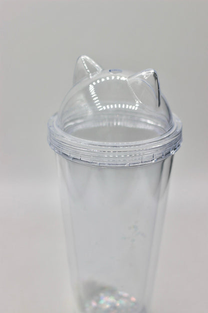 Cat Ear Glitter Double-Layer Tumbler Cup