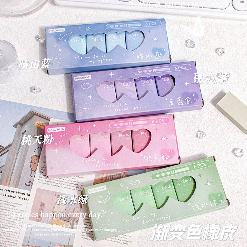 Pack of 6 erasers