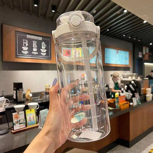 2 Liters Plastic Kettle Large Portable Travel Water Bottle with Straw